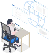 専用線・VPN接続によるリモートサポート体制をイメージした画像